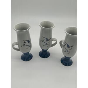 Vintage Otagiri Japan Hand Crafted Unicorn Mugs Set of 3 Coffee Cups Whimsical